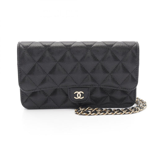 Chanel Matelasse Shoulder Bag Black Leather