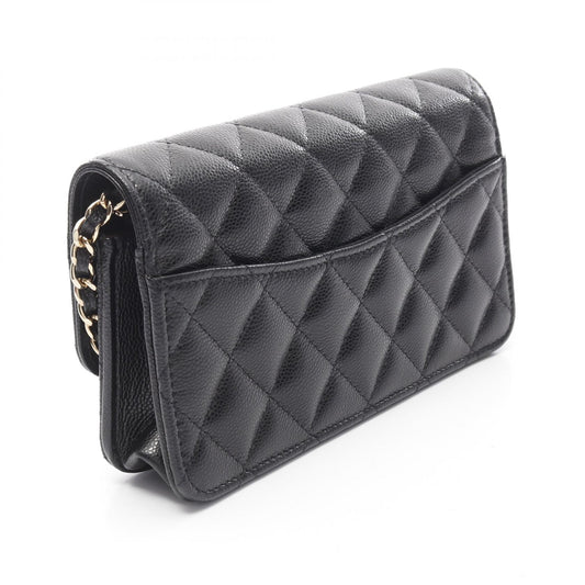 Chanel Matelasse Shoulder Bag Black Leather