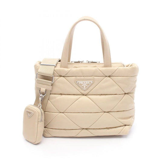 Prada Nylon Leather Quilted Tote Bag