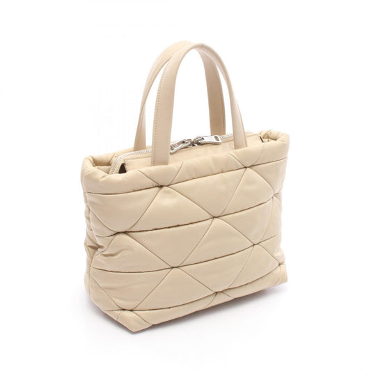 Prada Nylon Leather Quilted Tote Bag