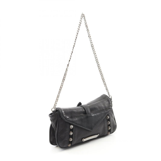 Chrome Hearts Leather Large Dagger Crossball Shoulder Bag