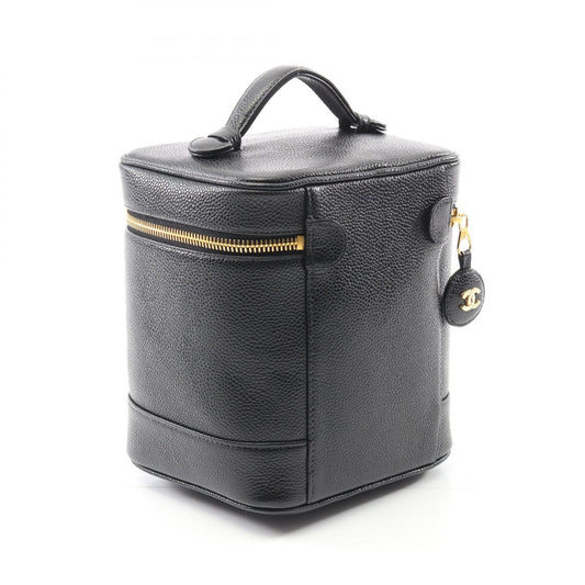 Chanel Coco Mark Handbag Black Leather