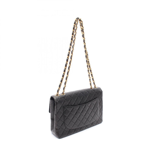 Chanel Lambskin Single Flap Shoulder Bag Black