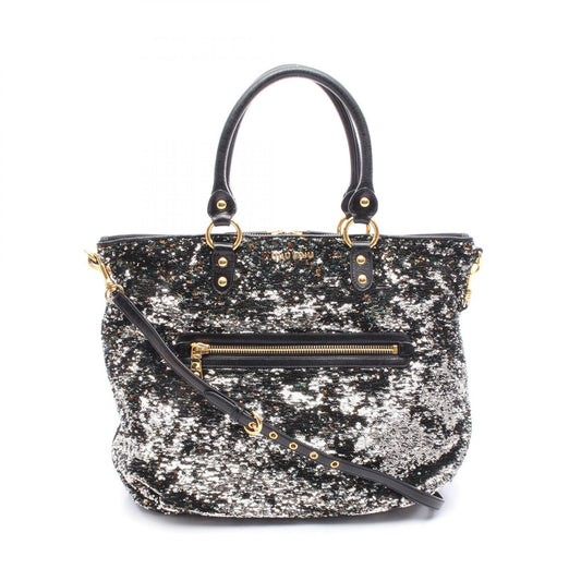 Miu Miu Leather Sequin Tote Bag
