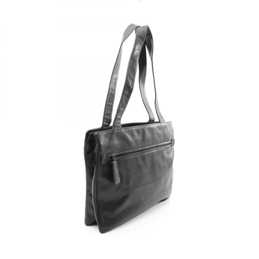 Chanel Coco Mark Tote Bag Black Leather