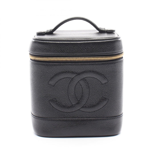 Chanel Coco Mark Handbag Black Leather