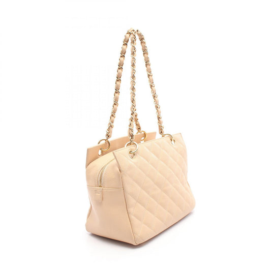 Chanel Matelasse Tote Bag Beige Leather