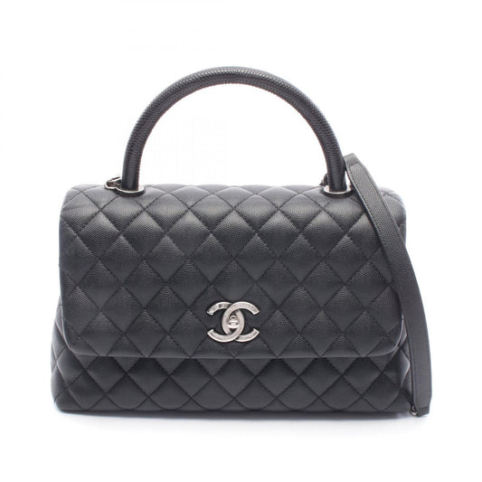 Chanel Coco Handle Flap Bag Exotic Leather Black