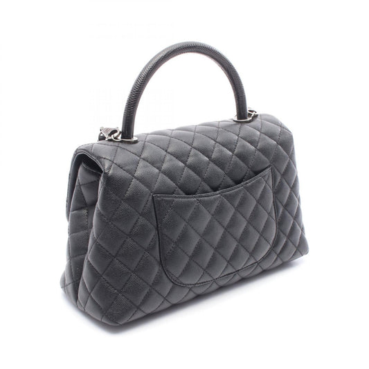 Chanel Coco Handle Flap Bag Exotic Leather Black