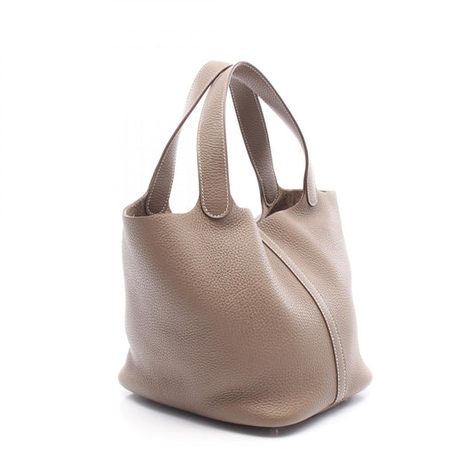 Hermes Picotin MM Leather Handbag Brown