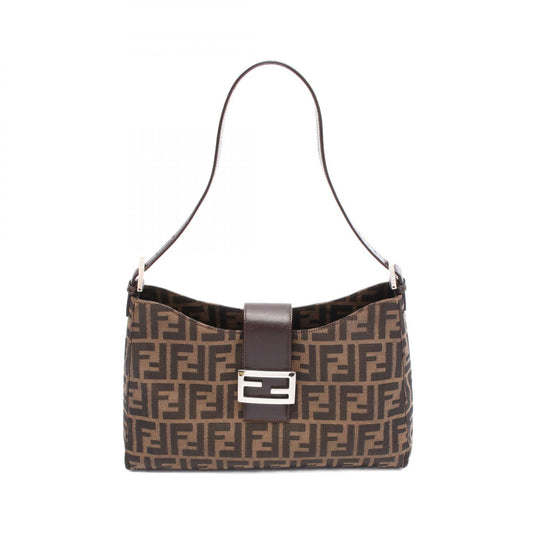 Fendi Zucca Canvas Leather Shoulder Bag