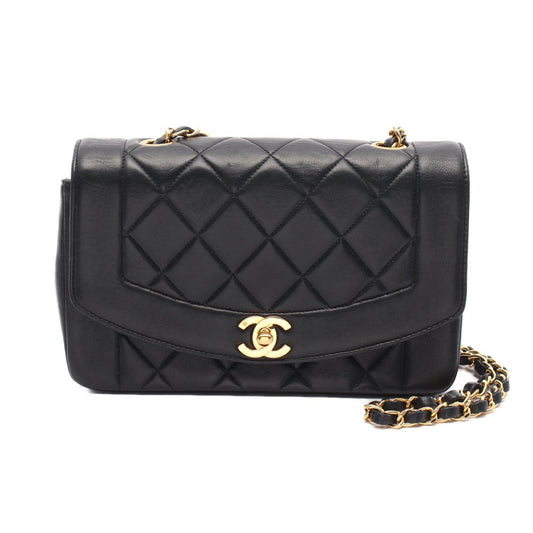 Chanel Diana Flap Lambskin Shoulder Bag Black
