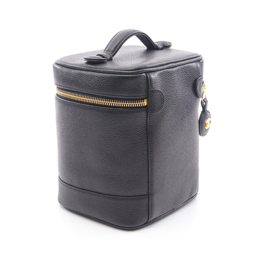 Chanel Coco Mark Handbag Black Leather