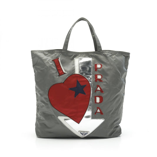 Prada Nylon Tote Bag Gray Multicolor