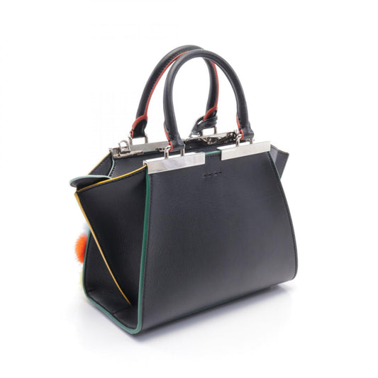 Fendi Mini Trois-Jours Leather Handbag Black Multi-Color