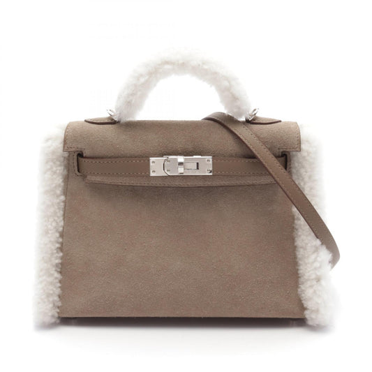 Hermes Mini Kelly 2 Teddy Shearling Handbag