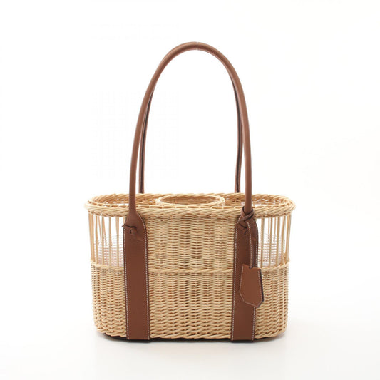 Hermes Rattan Barenia Bottle Basket Handbag