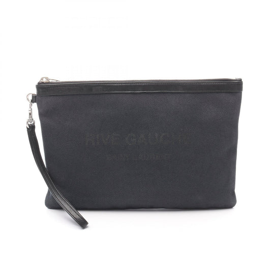 Saint Laurent Rive Gauche Canvas Leather Clutch