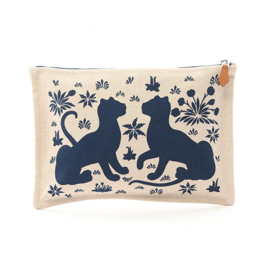 Hermes Canvas Leather Yachting GM Pouch