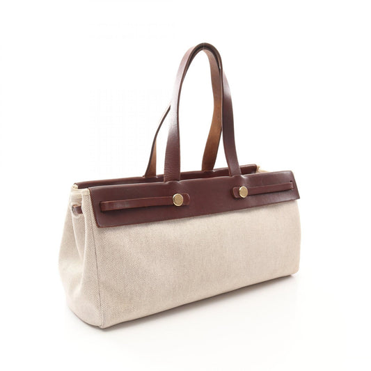 Hermes Toile Ash Leather Cabas GM Tote Bag