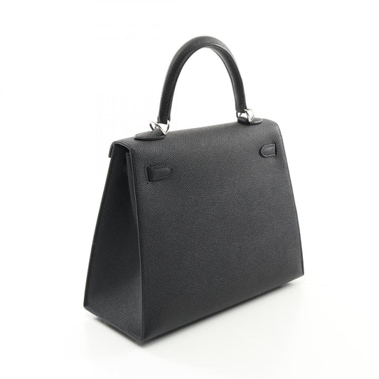 Hermes Kelly 25 Leather Handbag Black