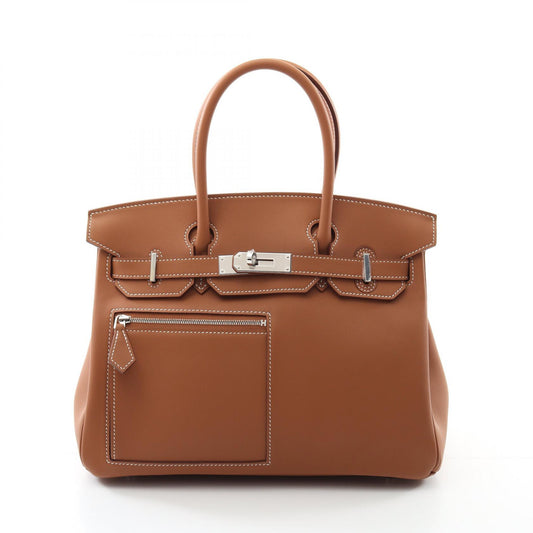 Hermes Leather Birkin 30 Handbag Brown