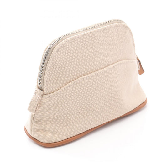 Hermes Canvas Leather Bolide Pouch 15 Mini
