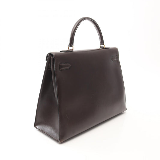 Hermes Kelly 35 Ebene Handbag Brown Leather