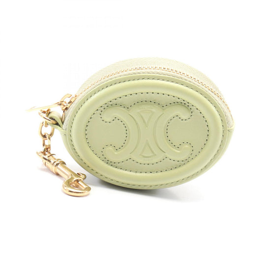 Celine Leather Triomphe AirPods Case Green