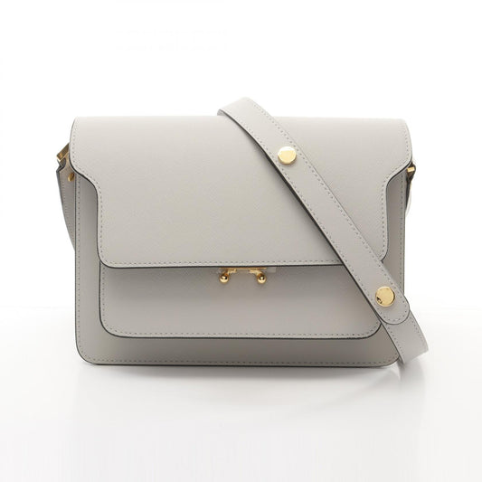 Marni Trunk Leather Shoulder Bag Gray