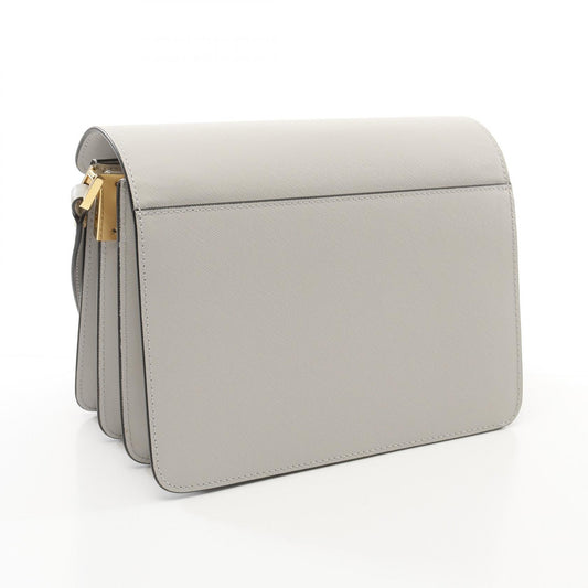 Marni Trunk Leather Shoulder Bag Gray