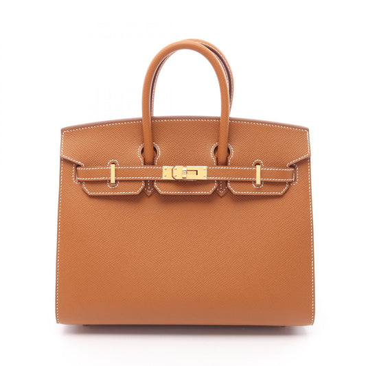 Hermes Birkin Sellier 25 Gold Handbag Brown