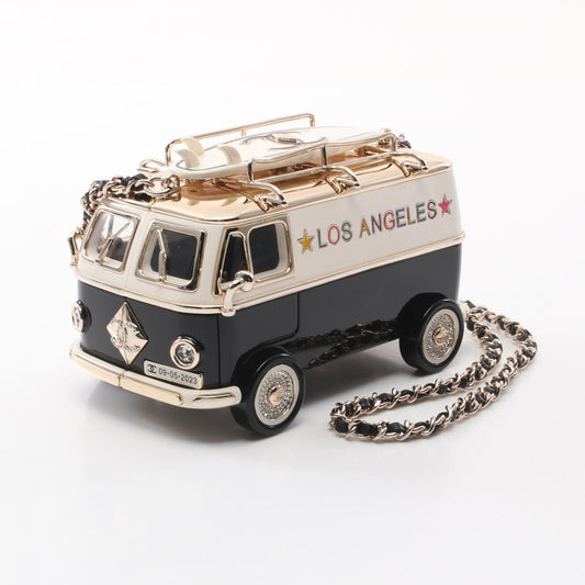 Chanel Mini Van Leather Metal Crossbody Bag