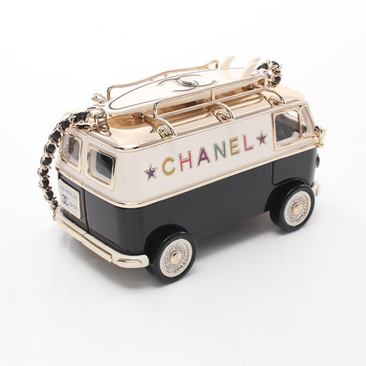Chanel Mini Van Leather Metal Crossbody Bag