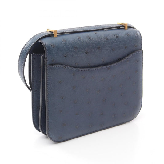 Hermes Constance 3 Mini Blue Ostrich Bag
