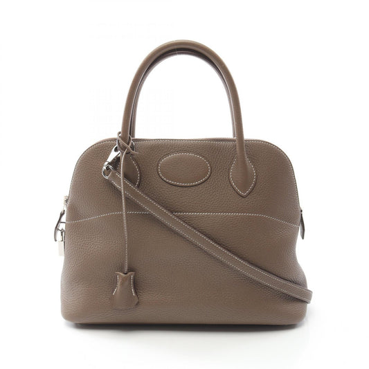 Hermes Bolide 31 Leather Handbag Brown