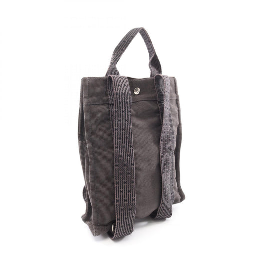 Hermes Herline Backpack Canvas Nylon Gray