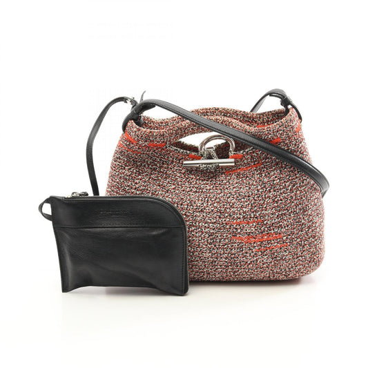 Balenciaga Canvas Leather Zigzagger Shoulder Bag