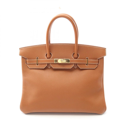 Hermes Birkin 35 Gold Togo Handbag Brown