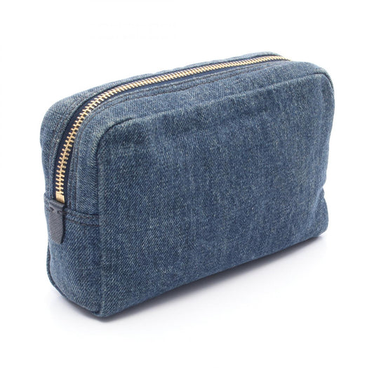 Prada Denim Saffiano Leather Pouch