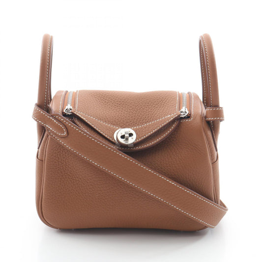 Hermes Lindy Mini Shoulder Bag Brown Leather