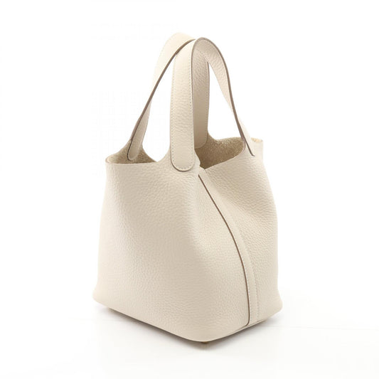 Hermes Picotin Lock PM Clemence Handbag White