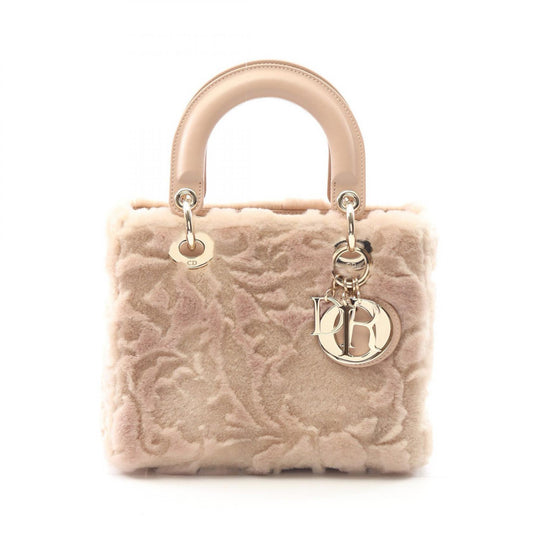Dior Lady Dior Small Leather Fur Handbag