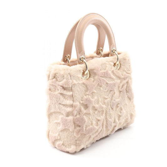 Dior Lady Dior Small Leather Fur Handbag