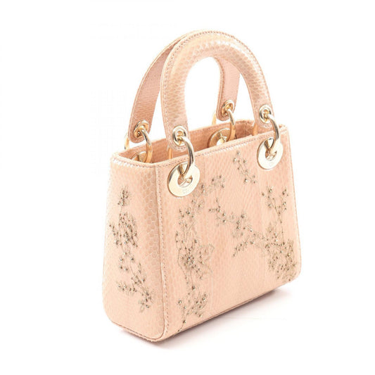 Dior Lady Dior Mini Leather Handbag Pink