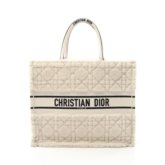 Dior Book Tote Large Canvas Shearling Bag