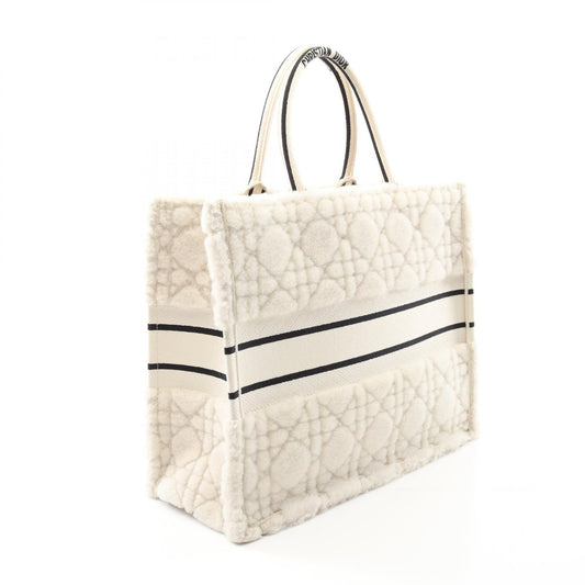 Dior Book Tote Large Canvas Shearling Bag