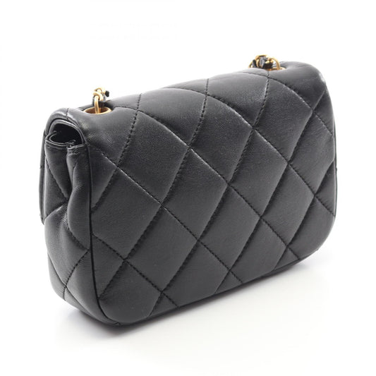 Chanel Lambskin Mini Matelasse Shoulder Bag Black