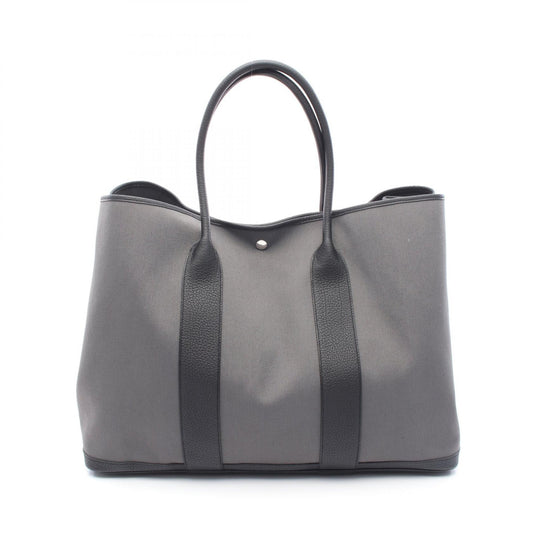 Hermes Garden Party GM Canvas Leather Tote Bag