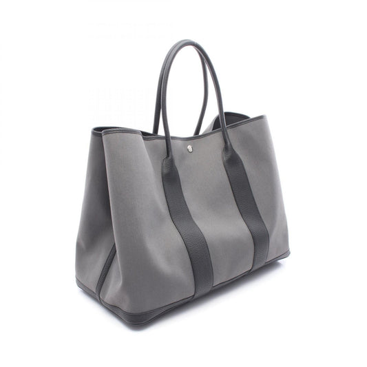 Hermes Garden Party GM Canvas Leather Tote Bag